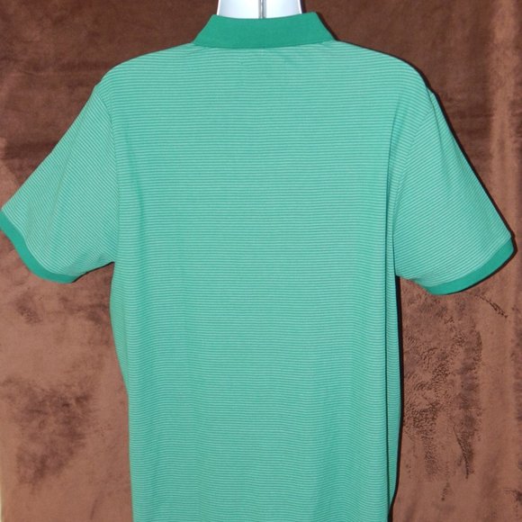 Original Penguin Short Sleeve Color Block Polo Shirt Dark Mint Green Striped XXL - Picture 5 of 5